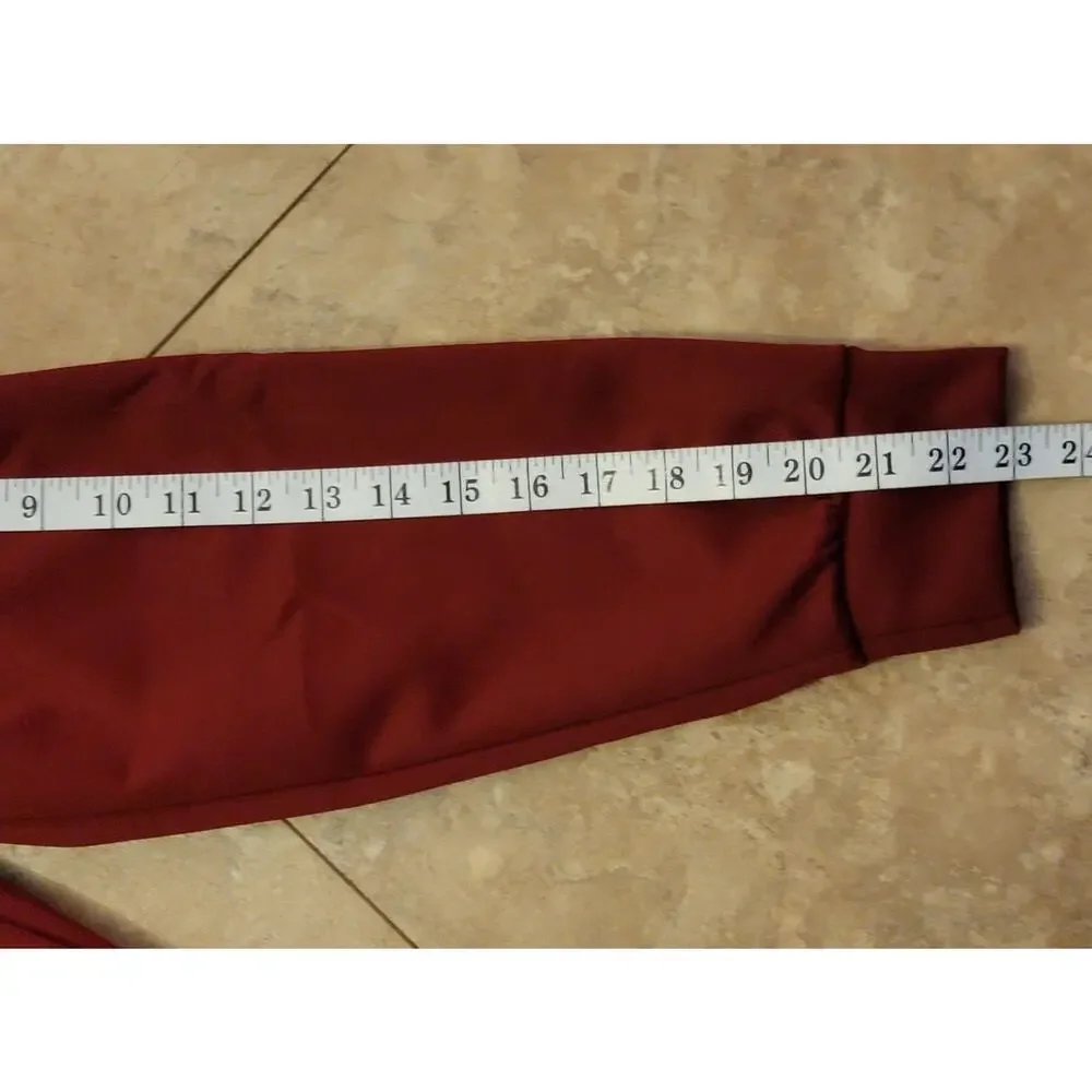 Alo Yoga Size XL Red 2pc Wide Leg Hooded Knit Track Suit Travel Athleisure New